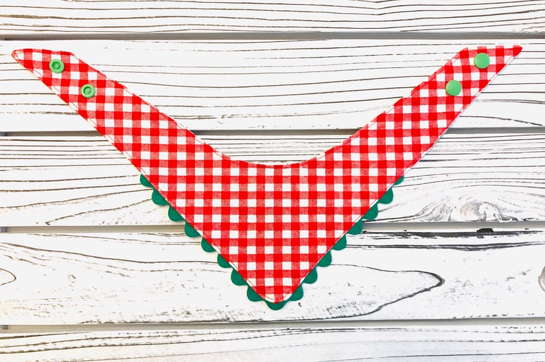 Christmas Dog Bandana-Reversible Dog Bandana-Double Sided-Snap Dog Bandana-Personalized Bandana-Size XS-Small-Medium-Large-XL-Snap Bandana