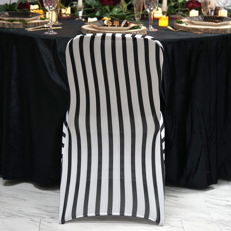 Wholesale Party Chair Covers BlackWhite Striped Stretch Banquet Chair Covers