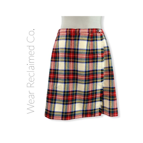 TARTAN Plaid 1960 - 70’s Vintage Plaid Wool Pleate