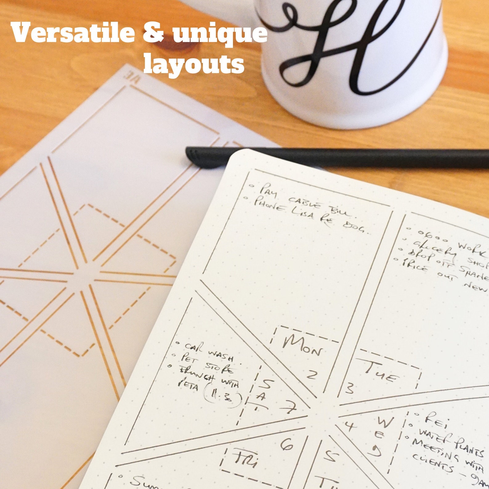 Speedy Spreads Journal Stencils weekly 1 Layouts X6 Etsy