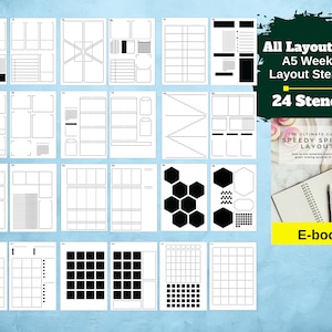 Planner Stencil Hearts and Stars Journal Stencil Weekly Layout Bullet Dot  Grid Stencil Template 