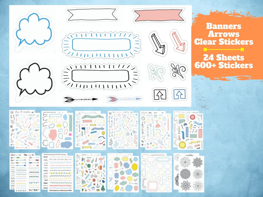 Ultimate Design Stickers Set (24 Sheets) - Great Value Pack - Clear ...