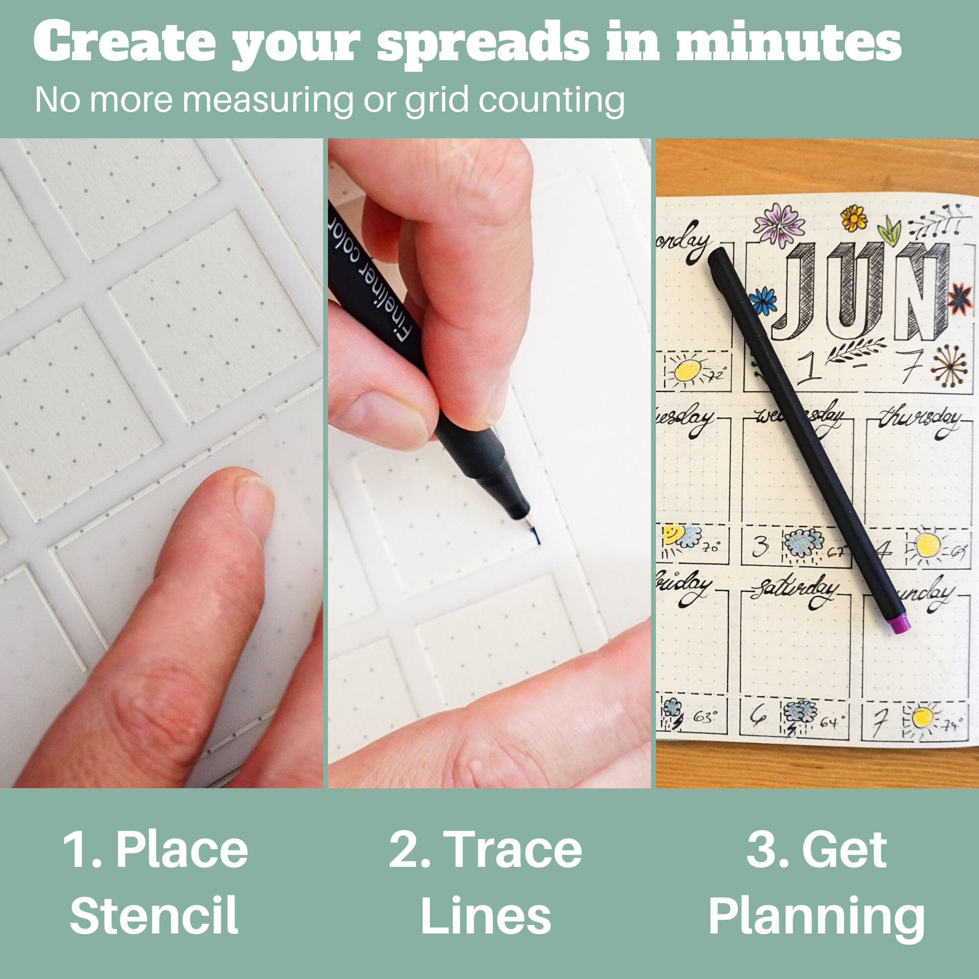 Speedy Spreads Journal Stencils all Layouts Bundle X24 Etsy