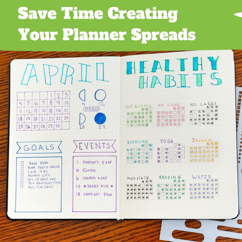 Peut inclure: Une page de planificateur avec un calendrier pour avril, une section pour les objectifs, une section pour les &eacute;v&eacute;nements et une section pour les habitudes saines. La section des habitudes saines comprend une grille pour suivre les progr&egrave;s quotidiens sur l'abstinence d'alcool, le sucre, les glucides, l'exercice, le yoga, le journal, la m&eacute;ditation, la lecture et l'eau.