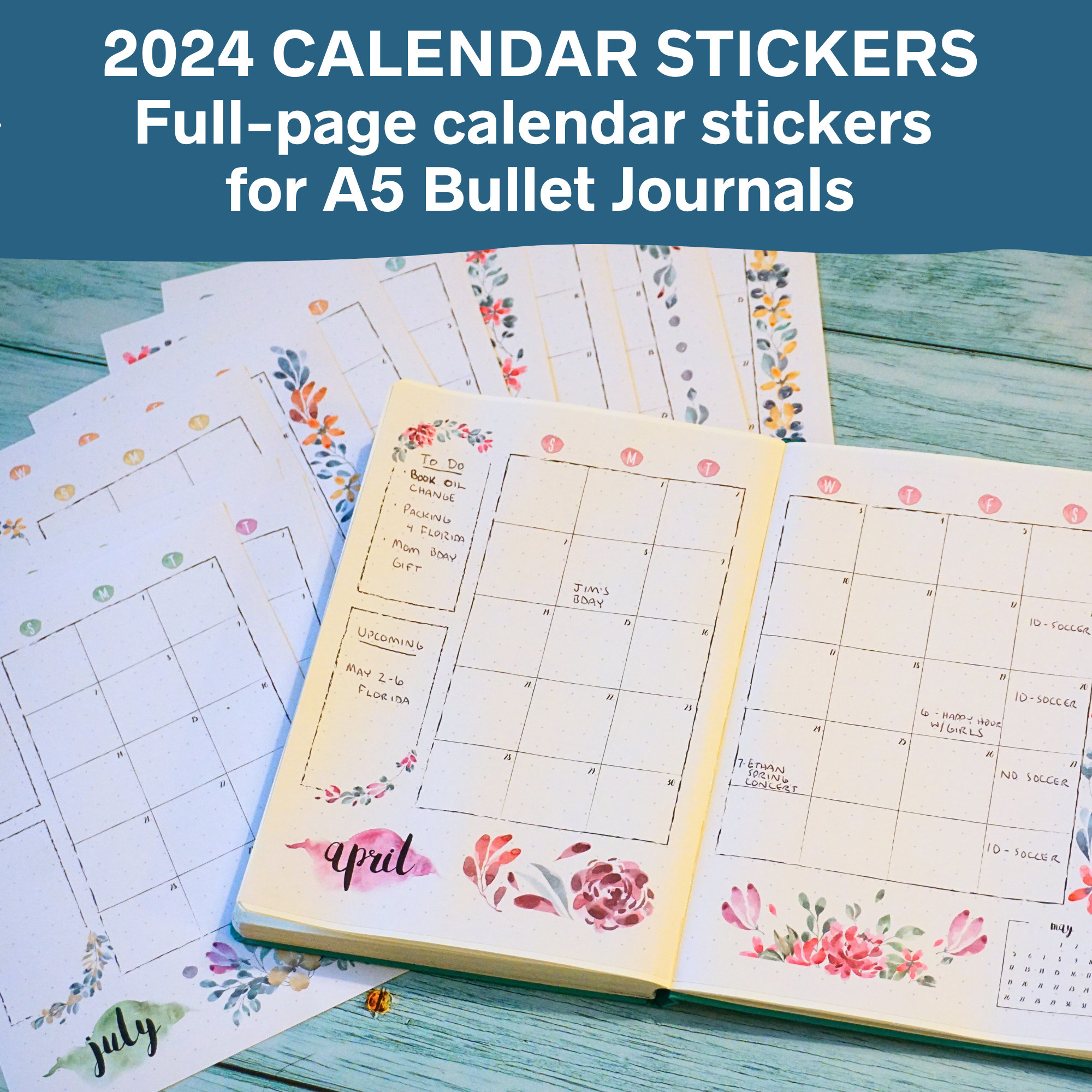 Sunny Streak Ultimate Productivity Stencils & Stickers - X20 Sheets of Planner Stickers, X6 Stencils - Calendars, to Do Lists, Habit Trackers, Goals 