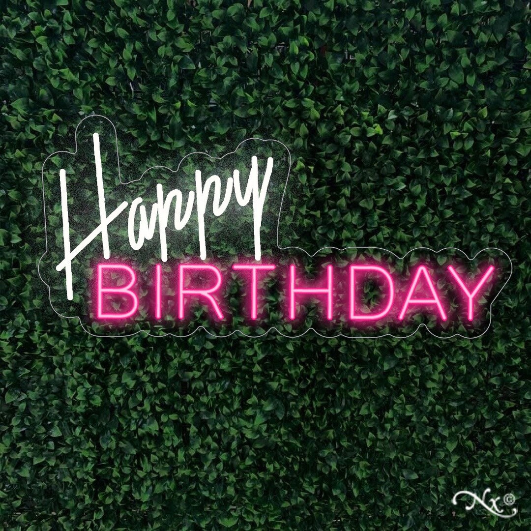 Happy Birthday Neon Sign Flex Light Sign Led Neon Custom Party Etsy