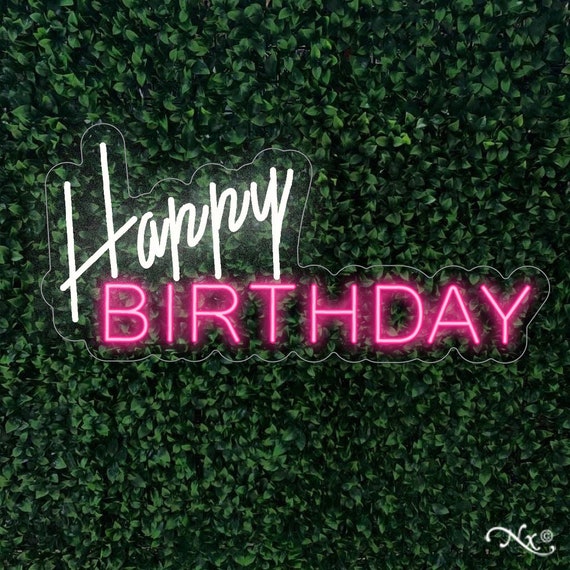 Happy Birthday Neon Sign Flex Light Sign Led Neon Custom Party Etsy