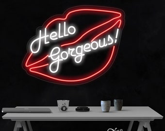 Hello Gorgeous Neon Sign Flex Light Sign Led Neon Custom Party Home Room Wall Decoration Wedding Led Neon Sign LF124