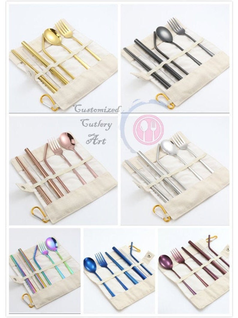 Travel Cutlery Set customized and Personalized With Etsy