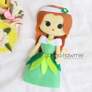 PDF Felt Sewing Pattern Princess Doll Cute Girl Toy Ornaments Nursery Décor - Lady Anita