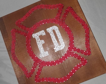 Love Firefighter Support Fire Family String Art Wood Sign Wall Art Home Decor-MADE TO ORDER