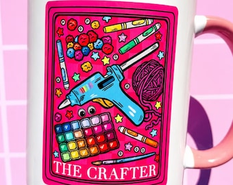 Crafter Mug Crafty Coffee Cup Gift Crafty Women Coffee Mug Crafter Gift Crafty People Mug Mom Scrapbook Hobby Craft Tarot Card Mug Her