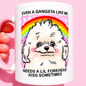 Funny Dog Mug Girlfriend Gift Coffee Cup Hilarious Maltese Decor Goofy Couple Mug Silly Coworker Gift Meme Mug Unserious Humor Sarcastic Mug