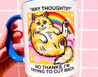 Orange Cat Mug Cat Mom Gift Idea Hilarious Meme Mug Cat Themed Gift Cool Cat Stuff Goofy Mug Collection Funny Friend Gift Mental Health Cup