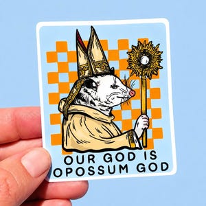 Possom Sticker Opossum Decal Hilarious Sticker Gift Weird Stuff Him Sarcastic Sticker Ironic Humor Gift Boyfriend Hardhat Sticker Irreverent