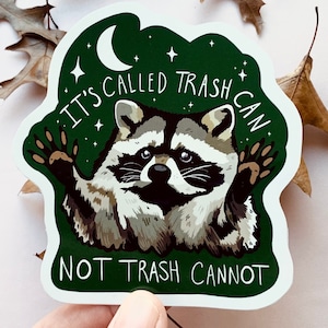 Raccoon Sticker Funny Motivational Decal Water Bottle Luggage Car Window Laptop Unhinged Weird Gift for Her Him Bumper Trash Panda Pride