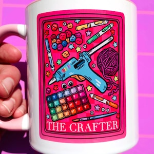 Crafter Mug Crafty Coffee Cup Gift Crafty Women Coffee Mug Crafter Gift Crafty People Mug Mom Scrapbook Hobby Craft Tarot Card Mug Her