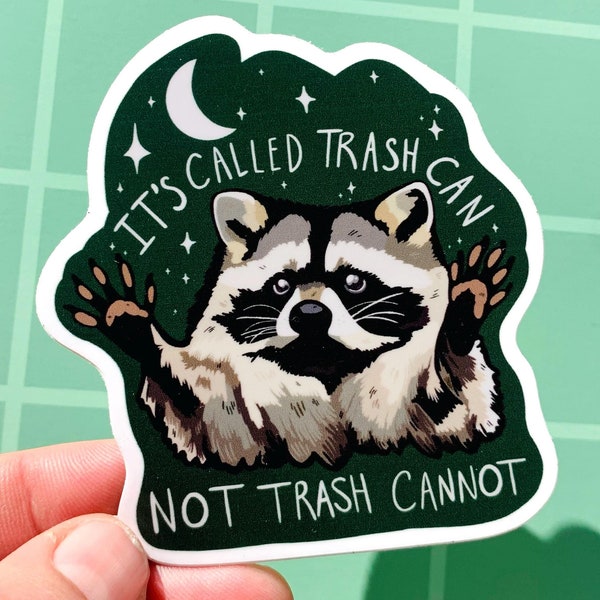 Pegatina de mapache, divertida calcomanía motivacional, pegatina para botella de agua, cosas raras, regalo para él, humor extraño, pensando en ti, regalo, relleno de medias