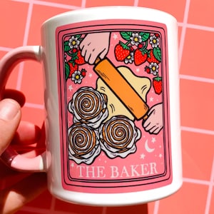 Tazza regalo per la cottura al forno Tazza da caffè per fornaio Scatola regalo per la cottura del pane Pasta madre Regalo per la cottura del pane Regalo per gli appassionati di cucina Tazza di fragole Tarocchi