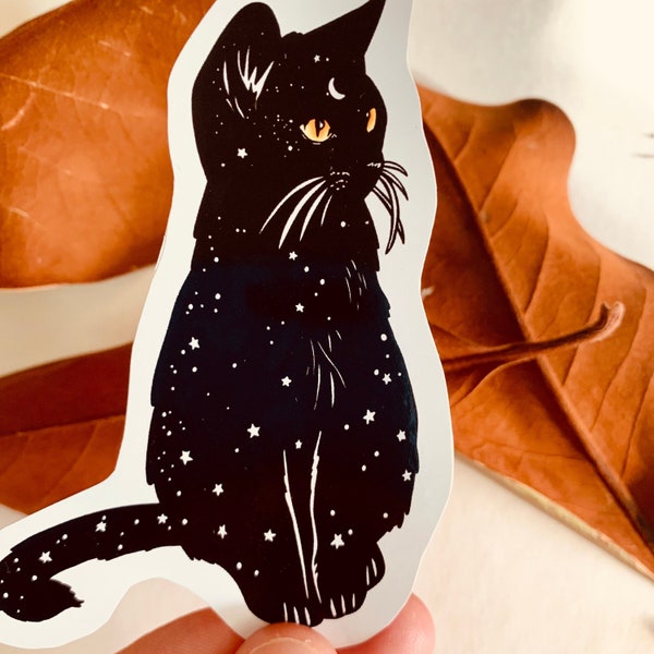 Cute Black Cat Magnet Car Bumper Fridge Unique Pet Owner Decorative for Her Home Dopamine Décor Cat Themed Gift Witchy Witch Lover Kitty