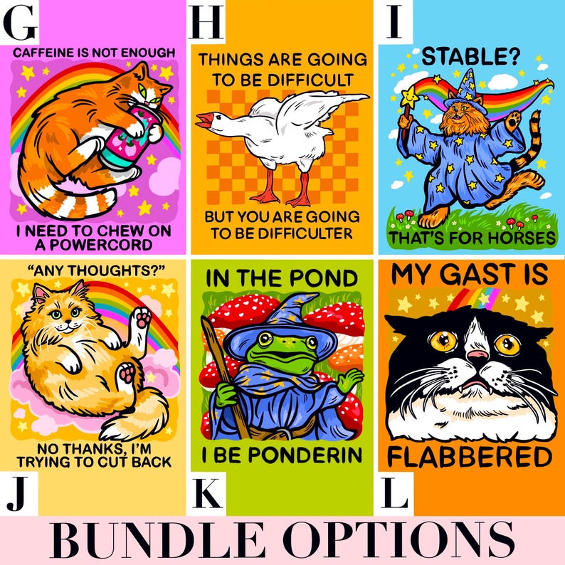 Custom Sticker Bundle Funny Car Decal Bulk Raccoon Sticker Cat Themed Gift Cute Laptop Sticker Water Bottle Unhinged Decal Personalized Her image 6