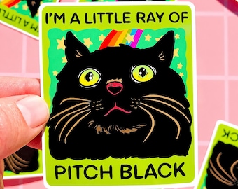 Black Cat Sticker Funny Cat Owner Decal Cute Gift Cat Lover Decor Water Bottle Hilarious Coworker Gift Sarcastic Sticker Vet Work Decal Fun