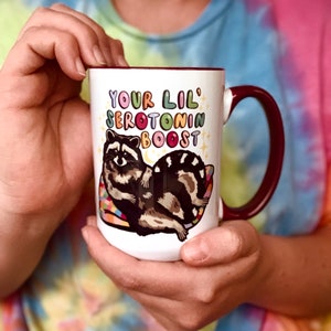 Large Raccoon Mug Funny Mental Health sarcastic mug depression humor gifts for her raccoon mug funny gifts for him coffee cup funny psych