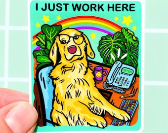 Working Dog Sticker Funny Motivation Unhinged Decal Meme Humor Sarcastic Gift Weird Kindle Sticker Hard Hat Decal Hilarious Coworker Gift