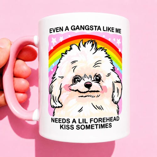 Funny Dog Mug Girlfriend Gift Coffee Cup Hilarious Maltese Decor Goofy Couple Mug Silly Coworker Gift Meme Mug Unserious Humor Sarcastic Mug
