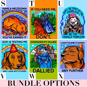Custom Sticker Bundle Funny Car Decal Bulk Raccoon Sticker Cat Themed Gift Cute Laptop Sticker Water Bottle Unhinged Decal Personalized Her image 8