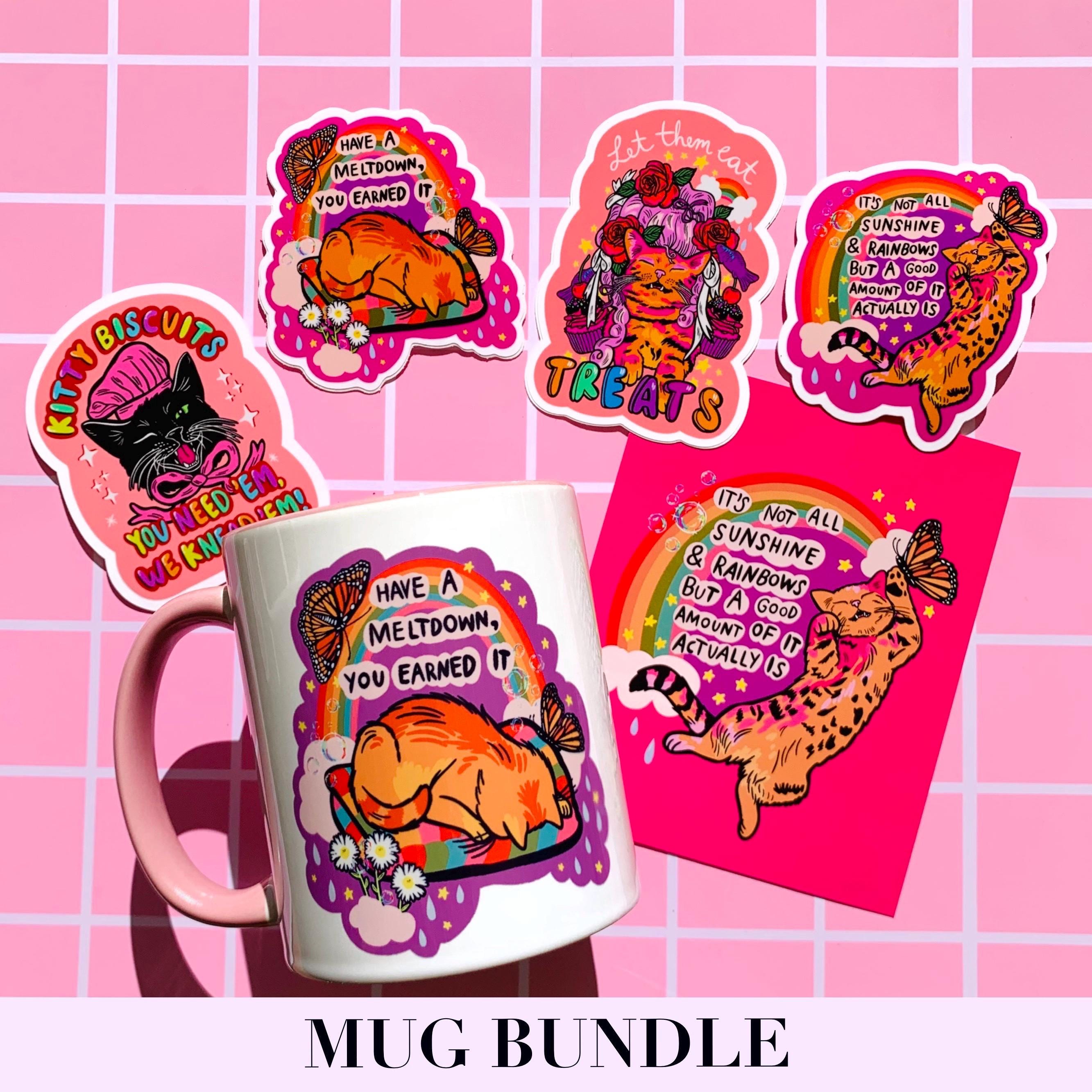 Funny Cat Sticker Meme Funny Decal Cat Themed Gift Unhinged Humor Genz ...