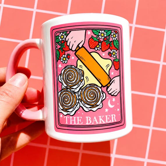 Baking Gift Mug Baker Coffee Cup Cooking Gift Box Sourdough Baker Gift Bread Baking Gift Cooking Enthusiast Making Strawberry Mug Tarot