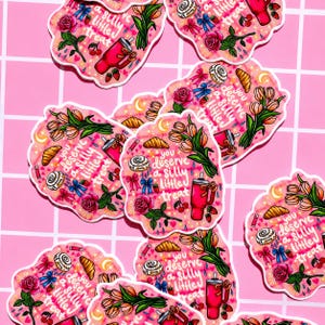 Coquette Sticker Girly Balletcore Decal Cute Sticker Strawberry Gift Kindle Sticker Cute Bumper Sticker Bow Preppy Aesthetic Water Bottle image 6