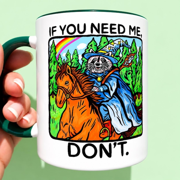 Funny Raccoon Mug Wizard Trash Panda Coffee Cup Hilarious Raccoon Themed Gift Fantasy Lover Mug Nerdy Humor Mug Nerd Boyfriend Gift Gamer