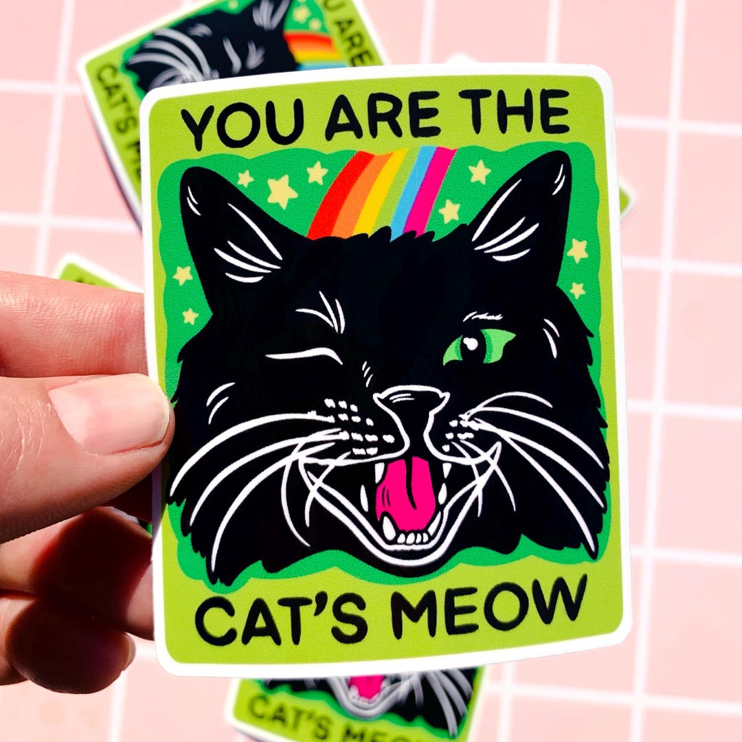 Fun Sticker Cat Leader Black Cat Sticker Funny Cat Owner Decal Cute Gift Cat Lover Decor Water ...