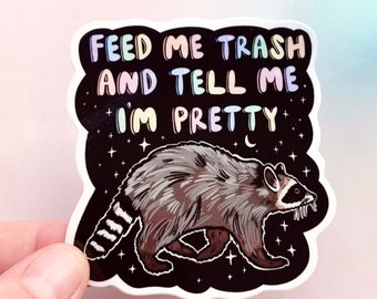 Meme Cute Raccoon Sticker 21st Birthday Gift Bestie Sarcastic Decal Car Bumper Anxiety Sticker ADHD Funny Humor Water Bottle Decor Laptop