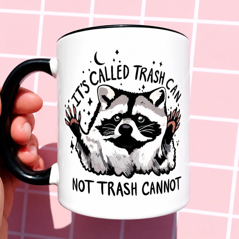 Mug raton laveur drôle Motivation travail tasse de café Mug cadeau papa Mug de bureau sarcastique humour cadeau lieu de travail pour elle idée cadeau lui tasse de café nouveauté image 1