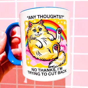 Orange Cat Mug Cat Mom Gift Idea Hilarious Meme Mug Cat Themed Gift Cool Cat Stuff Goofy Mug Collection Funny Friend Gift Mental Health Cup