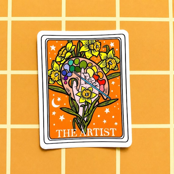 Artist Tarot Sticker Witchy Decal Weird Sticker Art Gift for Painter Bookish Sticker Witch Kindle Sticker Tarot Card Cute Bumper Sticker Her