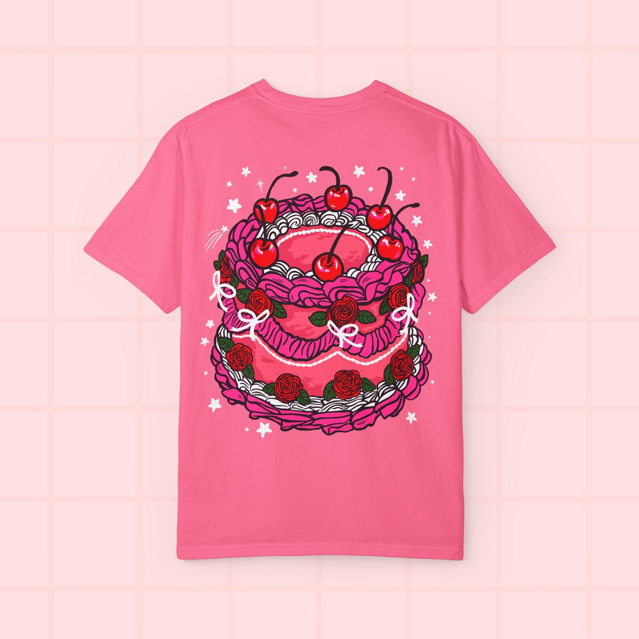 【CPGN STUDIO】24SS★ DTP Cherry Cake Short Sleeve Tee Cherry Cake Shirt - Etsy