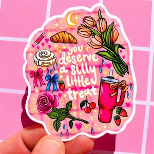 Coquette Sticker Girly Balletcore Decal Cute Sticker Strawberry Gift Kindle Sticker Cute Bumper Sticker Bow Preppy Aesthetic Water Bottle image 1