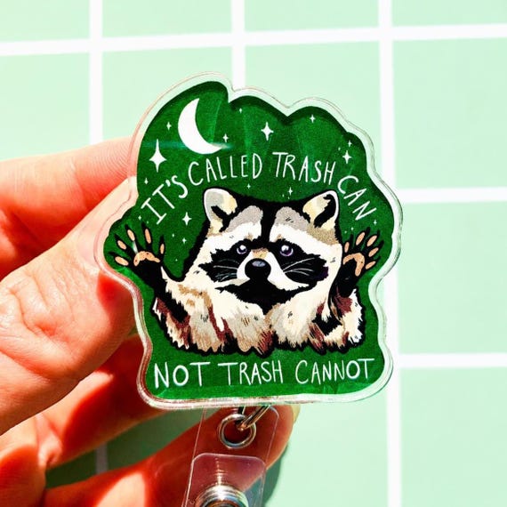 Funny Badge Reel Raccoon Card Holder Pharmacy Badge Reel Funny Badge Buddy RN Gift Nurse Coworker Cute Nursing Badge Holder ID Pediatric