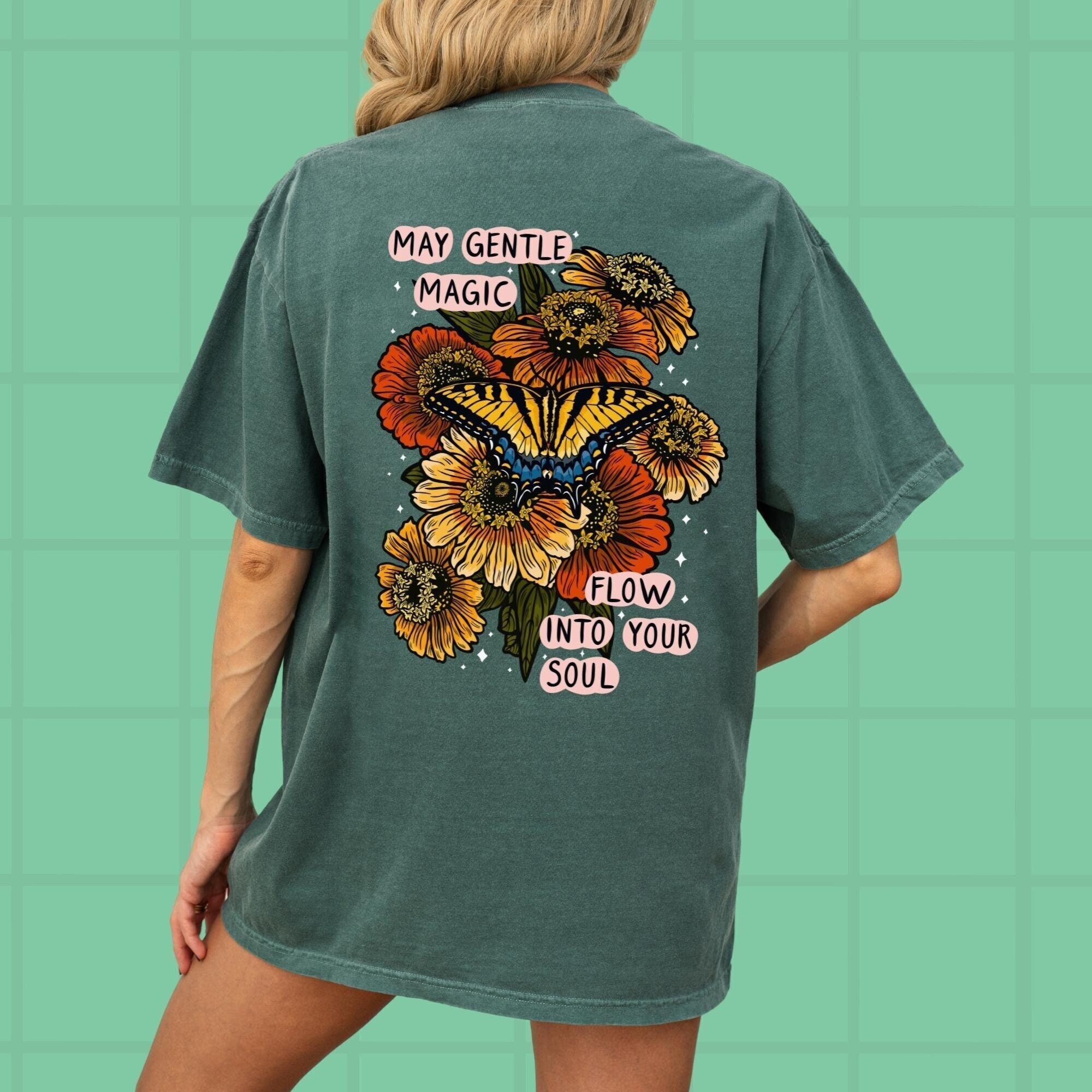 Butterfly Shirt Plant Mom Tshirt Self Esteem Tee Social Worker T-shirt School Counselor Nature Top Teacher Flower Comfort T Shirt Women Gift