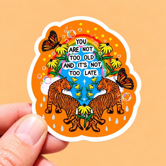 Tiger Sticker Mental Health Decal Daily Reminder Positive Quote About Life Gift Affirmation Bumper Sticker Support Friend I am Enough Decal