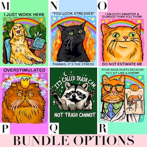 Custom Sticker Bundle Funny Car Decal Bulk Raccoon Sticker Cat Themed Gift Cute Laptop Sticker Water Bottle Unhinged Decal Personalized Her image 7