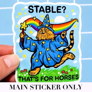 Zabawna naklejka na kota Czarodziej Naklejka na kotka Zabawne naklejki na zdrowie psychiczne Dziwny prezent Sarkastyczny humor Wystrój Kindle Magiczny prezent Czarny humor STICKERS ONLY