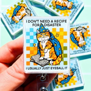 Funny Badge Reel Cat Badge Buddy Sarcastic Humor Card Holder Pharmacy Badge Reel Funny Badge Reel RN Gift Nurse Coworker Cute Nursing Badge image 6