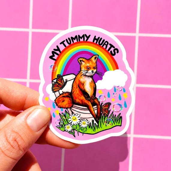 My Tummy Hurts Sticker Gluten Intolerant Decal Celiac Gifts Funny Gluten Intolerant Gift Celiac Awareness Sticker Chronic Illness Decal Cute