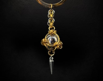 Mixed Metal Chainmail Necklace – Handmade Gothic Alternative Gift | Dark Statement Jewelry