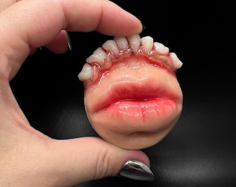One Of A Kind Hand Sculpted Lip Magnet with Teeth